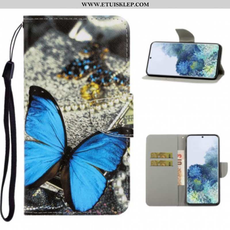 Etui Folio do Samsung Galaxy S21 Ultra 5G z Łańcuch Motyle Wariacje Paska